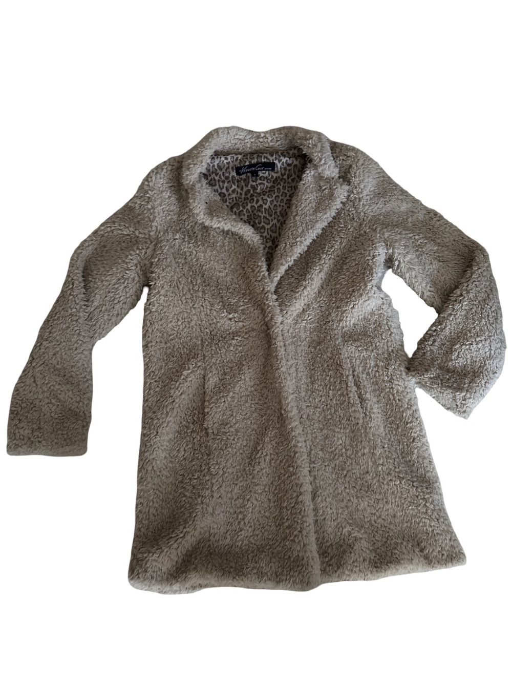 Kenneth Cole New York Taupe Teddy Faux Fur Coat